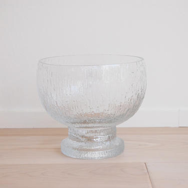 Vintage Iittala Kekkerit Large Crystal Footed Bowl Timo Sarpaneva 