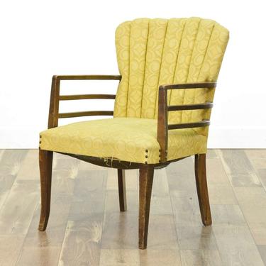 1940'S Yellow Channel Back Armchair