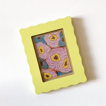Lime Yellow Wavy Picture Frame 
