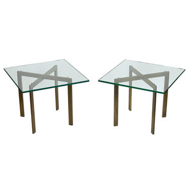 Pair Bronze Barcelona Side Tables