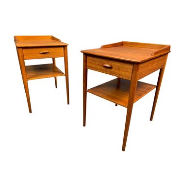 Pair of Vintage Danish Mid Century Modern Teak Side Tables by Erik Andersson 
