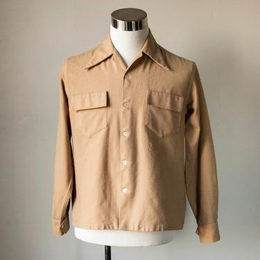 1960s Men's Shirt Wool Button Up M 