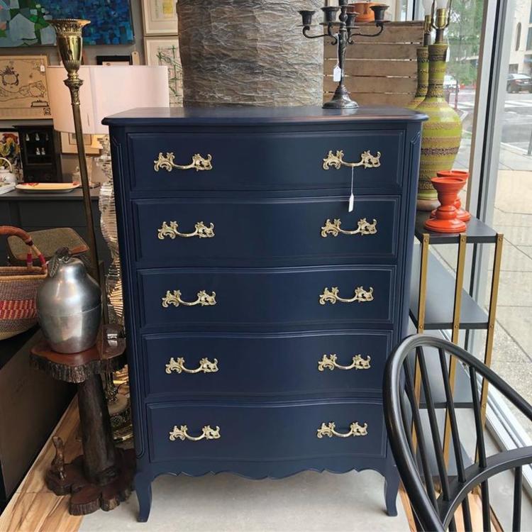                   Navy french provincial chest of drawers! $550