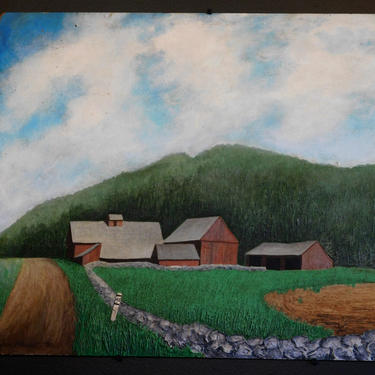 Farm Scene Oil Painting