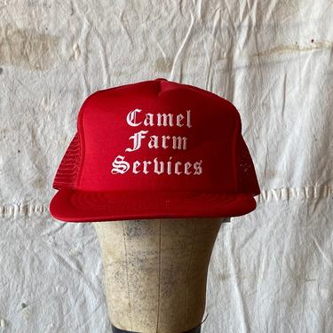 Vintage Camel Farm Services Snapback Mesh Hat 