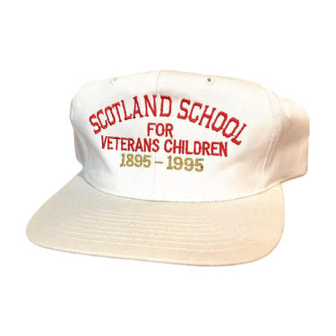 Vintage 90s Scotland School for Veteran Children Snapback Hat 100 Year Anniversary Pennsylvania 