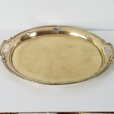 1970's Vintage Heavy Solid  Brass Polished Tray . 