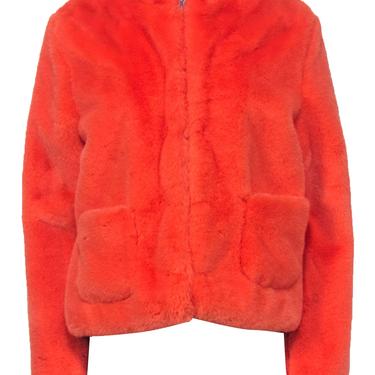 dRA - Orange Faux Fur Clasped Jacket Sz M