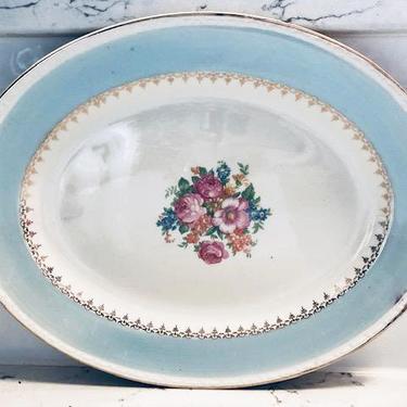 Vintage Homer Laughlin Eggshell Georgian Marilyn Blue Platter - 15 1/2 x 12 1/2 inches, Country Chic, Wedding Decor by LeChalet