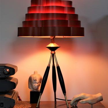 Mid Century Gerald Thurston Lightolier table lamp base with Premco shade -- contact for real shipping quote, will be less 