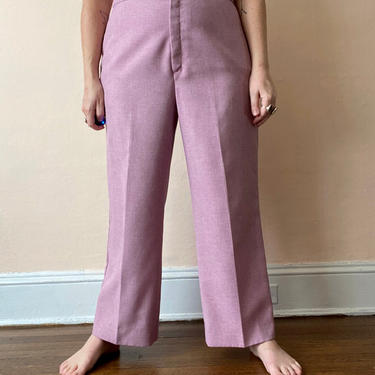 70s Levis Polyester Trousers Pants Lavender Wide Leg Plus Size XXL / 1X 