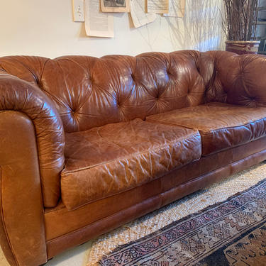 Vintage Chesterfield sofa, 7.5" l x 40" d x 30.5" t, $1,195.