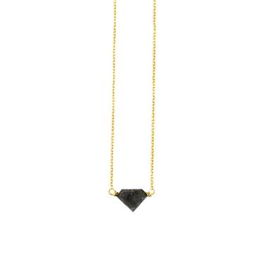 Salt &amp; Pepper Diamond Triangle Necklace
