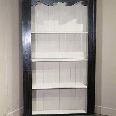 French Painted Bookcase made from reclaimed pine and painted black with white interior 