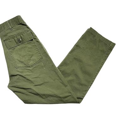Vintage 1970s US Army OG-507 Field Trousers / Pants ~ measure 27.5 x 30 ~ Post Vietnam War ~ 27 28 Waist ~ Distressed 