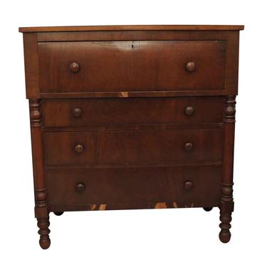 Mahogany Empire Style Dresser with 4 Drawers