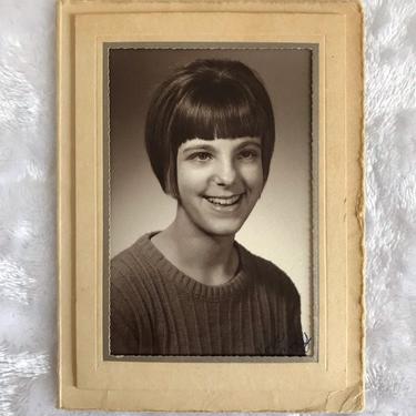 Mid Century School Portrait | 60s Teen Girl Photograph | Vintage Photo Ephemera by blindcatvintage