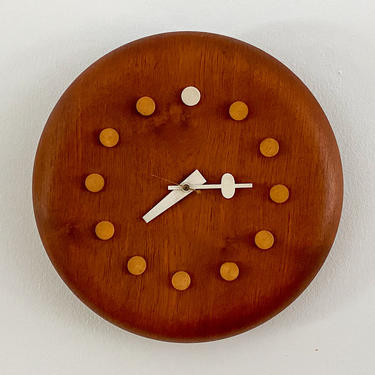 George Nelson Teak Wall Clock for Fritz Hansen & Howard Miller