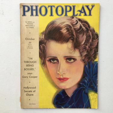 October 1932, Photoplay Magazine, Irene Dunne Cover, Cover Art Earl Christy, Movie Star Magazine 