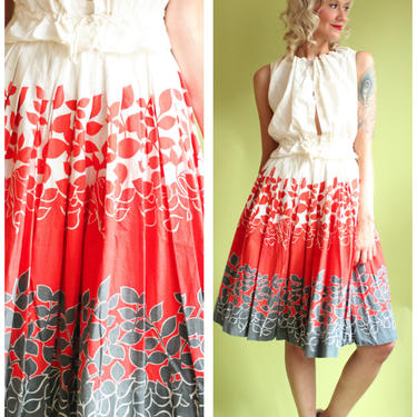1950s Skirt // Orange Blossom Skirt // vintage 50s skirt 
