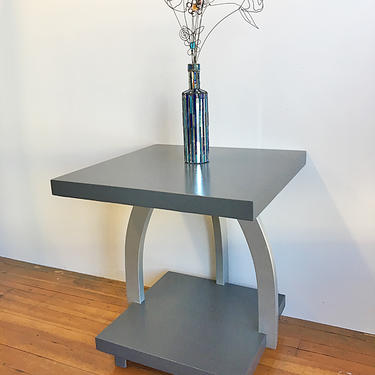 Modern Gray & Silver End Table
