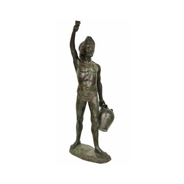 66" Bronze Sculpture Boy w/ Water Jug