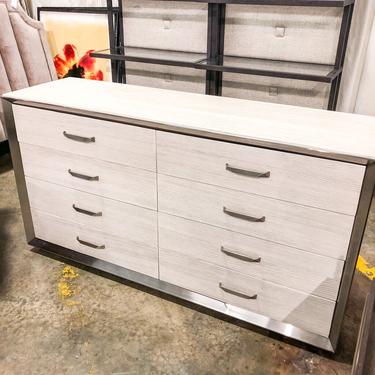 White &amp; Silver Faux Wood Dresser