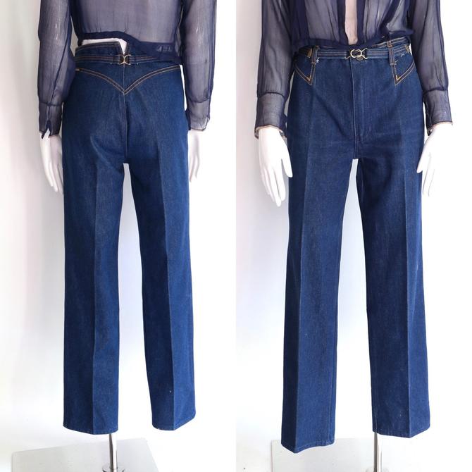 70s RAG CITY BLUES high waisted sz 29 denim straight jeans / vintage ...