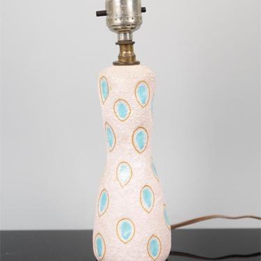 Italian Pink and Blue Ceramic Lamp