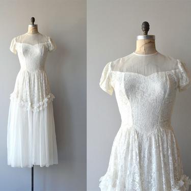 Lissome wedding gown | vintage 1940s wedding dress | lace 40s wedding gown 