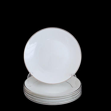 Vintage Classic White Rosenthal Set of 6 Side Plates w/ Silver Band EASTERN AIRLINES 6.75&quot; Germany German Porcelain 