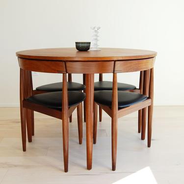 Danish Modern Hans Olsen Teak Dining Table and 4 Chairs for Frem Rojle Made in Denmark 