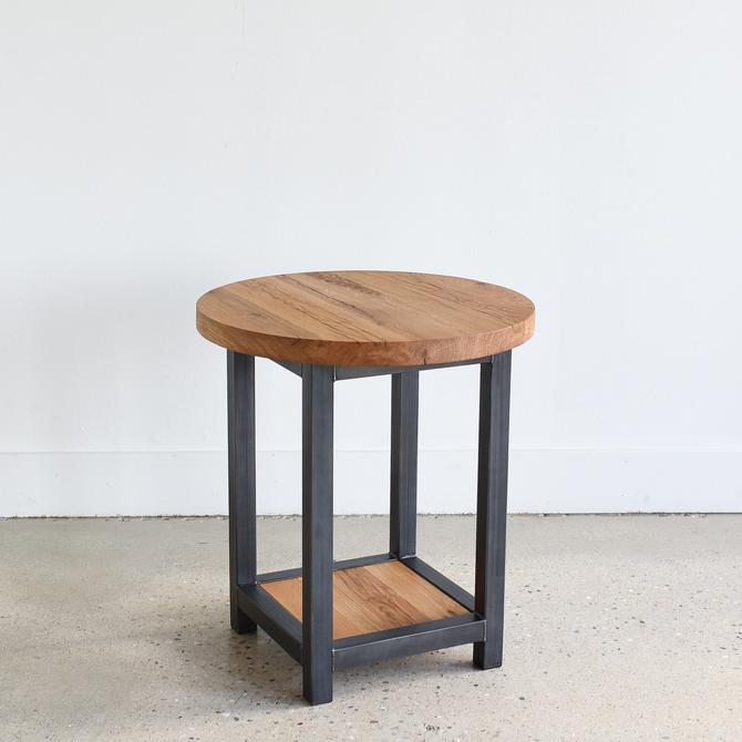 End Table Rustic Reclaimed Wood Side, Reclaimed Wood Side Table Round