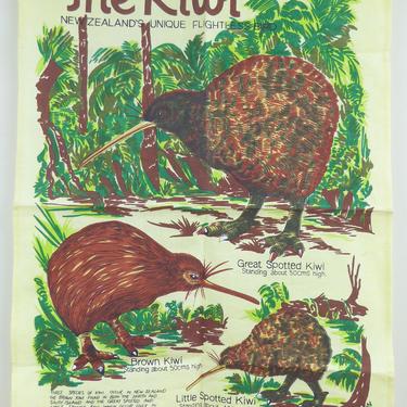 Derek of New Zealand | Vintage Linen Tea Towel | Souvenir | The Kiwi | 3 Kiwi 