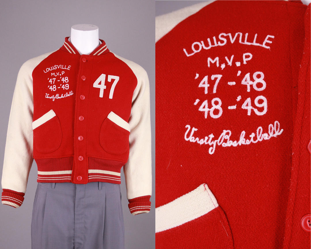 1940s Varsity Basketball Jacket  Vintage 40s Louisville Kentucky