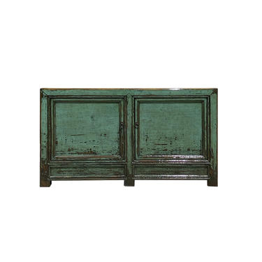 Oriental Distressed Fern Green Credenza Sideboard Table Cabinet cs6131E 