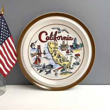 California state souvenir plate - 1970s vintage road trip souvenir 