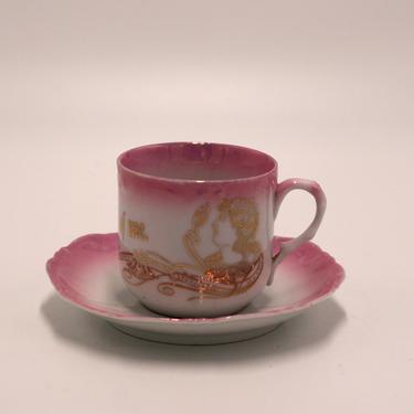vintage Victorian Think of Me cup and saucer/made in Germany 