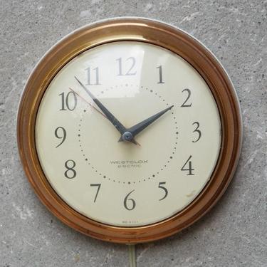 Westclox Electric Round Copper Kitchen Wall Clock 