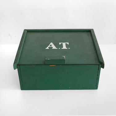 primitive box, folk art box , wooden box, hand-made box, vintage box, 