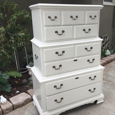SOLD! Vintage Classic 3 Tier Tall Boy Dresser by CalVintageDesigns