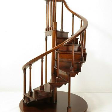Vintage MAITLAND SMITH SPIRAL STAIRCASE MINIATURE WOOD ART SCULPTURE Doll House
