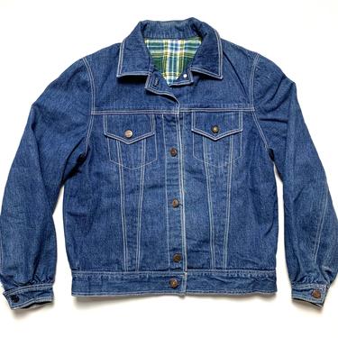 Vintage Women's Flannel Lined Denim Jacket ~ size S ~ Chore Coat ~ Jean ~ Work Wear / Barn 