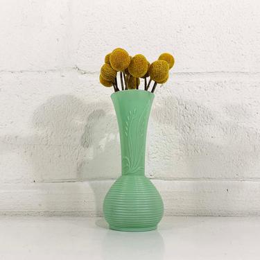 Vintage Plastic Vase Art Nouveau Mint Green Chartreuse Jadeite Seafoam Bud Planter Mid-Century Modern MCM Deco USA 1960s 60s 