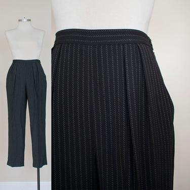 Vintage Trousers / Vintage Pinstripe Trousers / Vintage 1980s Slacks / Boss Babe Vintage Pants Size 6 / Vintage Pinstripe Slacks Medium 