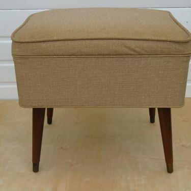 Singer Mid Century Modern Sewing Bench Foot Stool Storage Compartment 2160