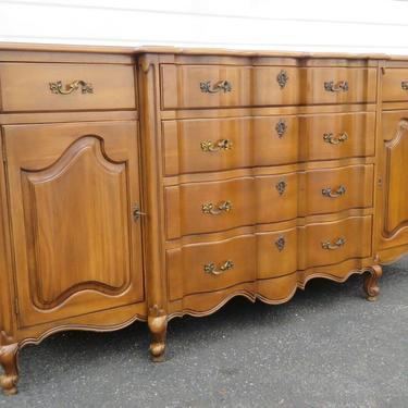 French Cherry Credenza Buffet Sideboard Bathroom Vanity by Union National 1974
