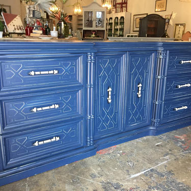 Long Blue and White Dresser 2/20 