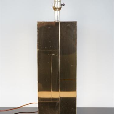 Gold Geometric Lamp in the Style of Paul Evans