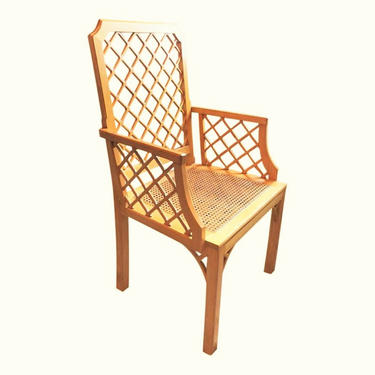 DINING CHAIRS, Vintage, Hollywood Regency, Chinioserie, Fretwork, Cane Chair 